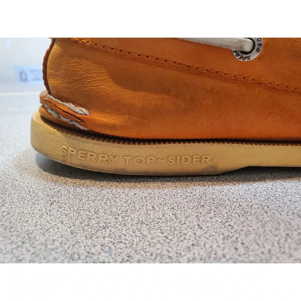 VTG Sperry Top-Sider Mens 10 M Authentic Original Boat Shoes Tan Leather 0532739